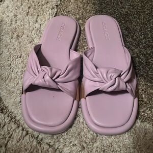 Lavender Coach Brooklyn Leather Sandal